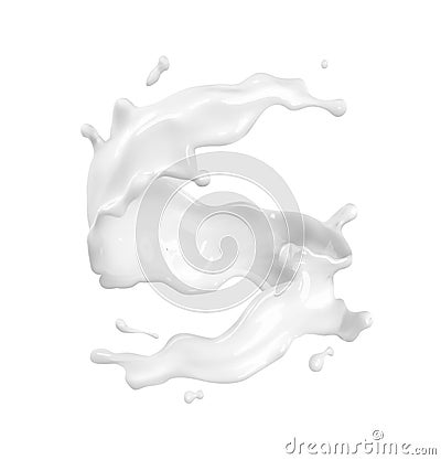 Splash of milk, yogurt, white drink Vector Illustration